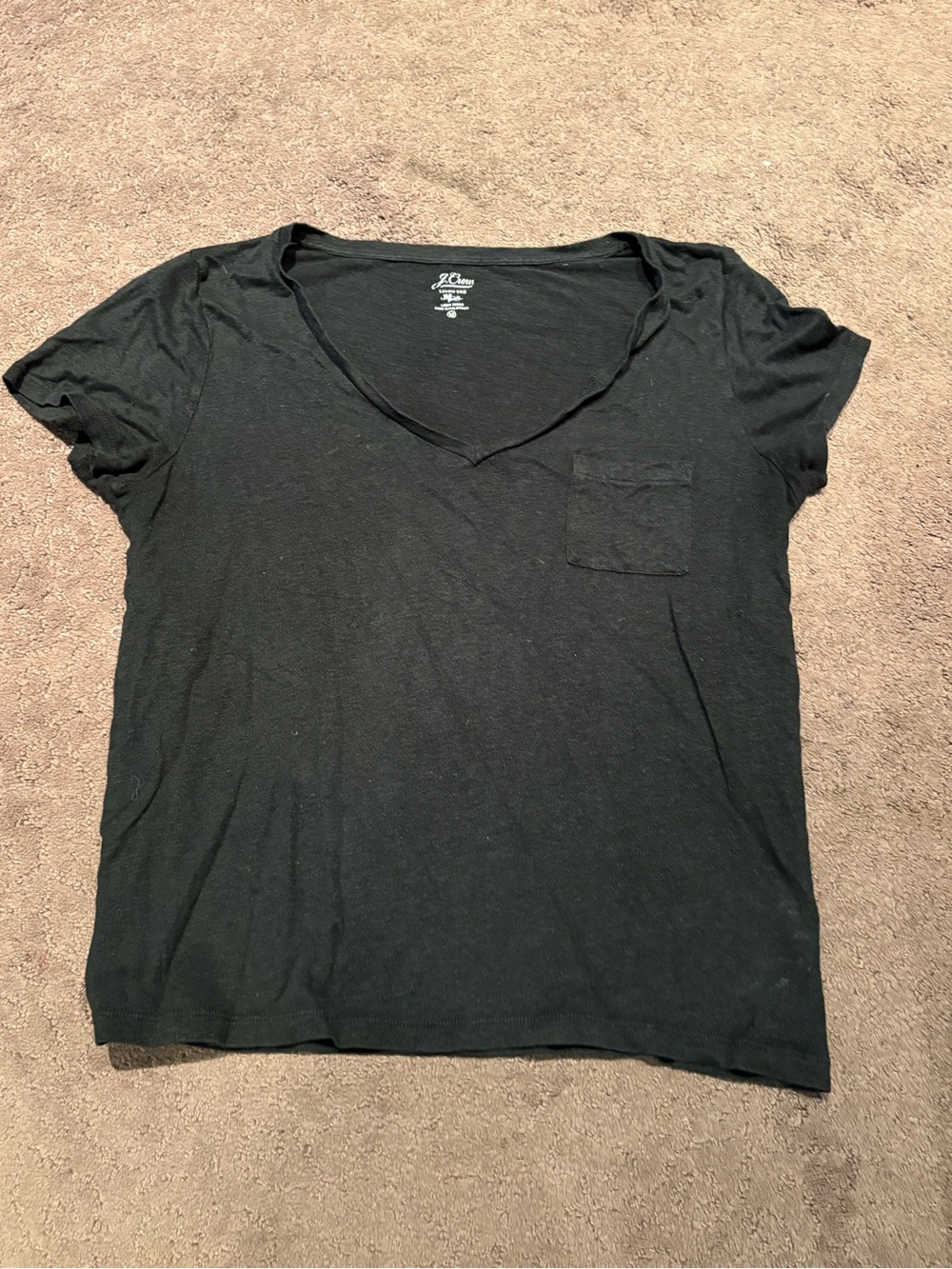 J. Crew Black V-Neck Pocket Tee